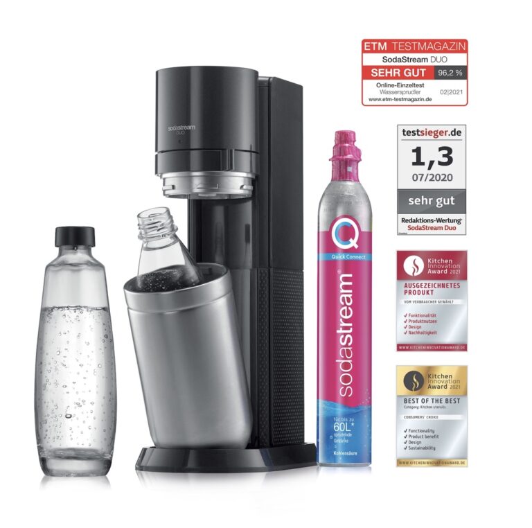 SodaStream DUO Wassersprudler Titan Inkl Glasflasche