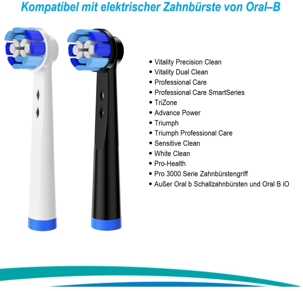 16er Pack Aufsteckbürsten kompatibel mit elektrische Zahnbürsten von Oral b