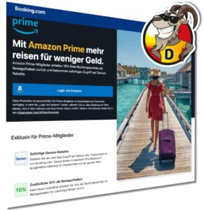 Sparen bei Booking.com als Amazon Prime Mitglied