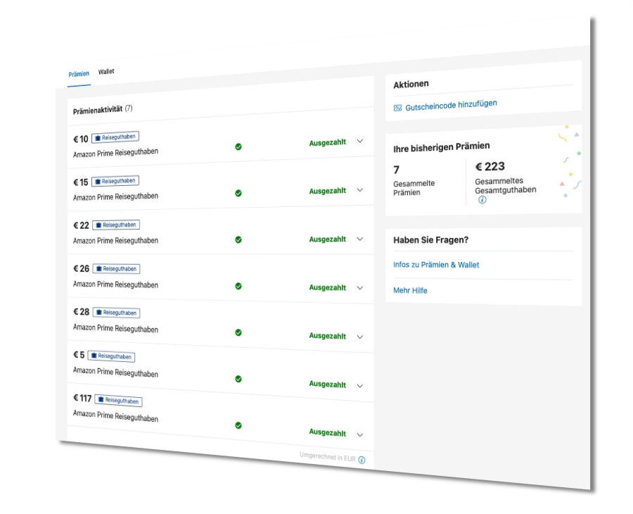 booking walletscreen