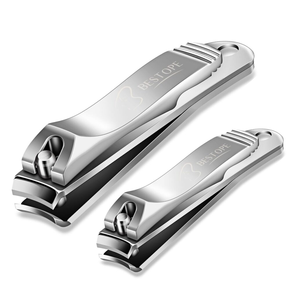 2 Stücke Premium Edelstahl Nagelknipser groß für Fingernägel und Fußnägel