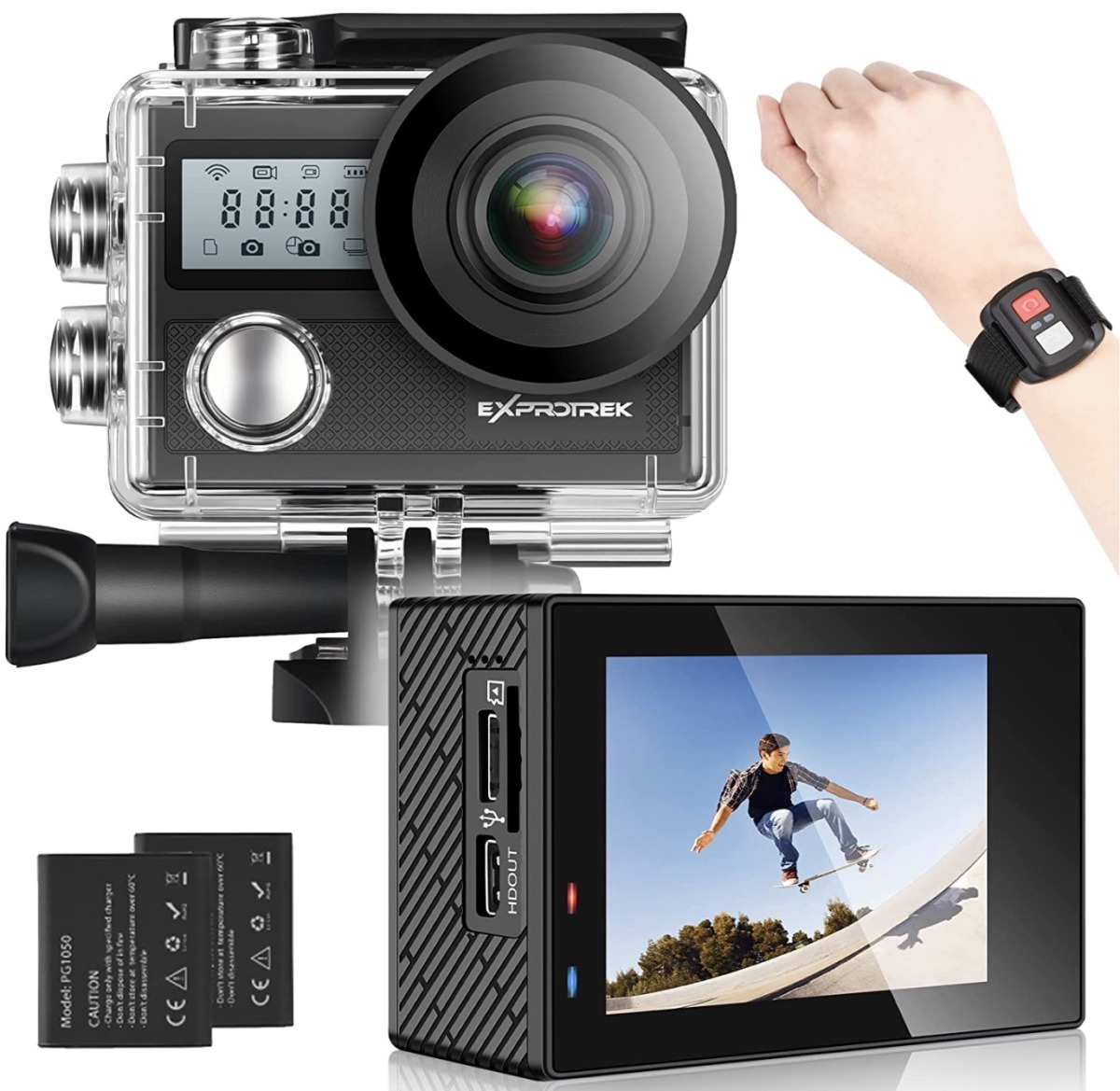 Exprotrek 4K Action Cam 4k, 20MP