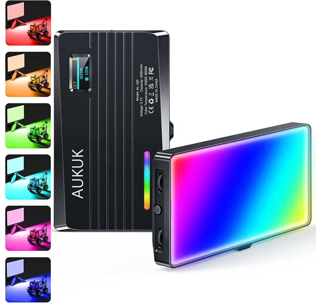 RGB Videoleuchte Tragbar Blendfreie Videolicht 30 Szenenmodi für Videokonferenz, Live-Übertragung