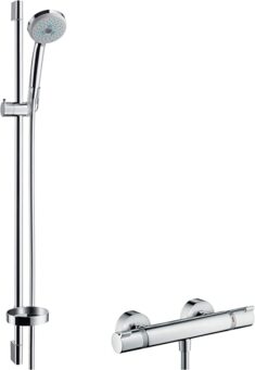 Hansgrohe Duschsystem Croma 100 Thermostatset mit 3 Strahlarten