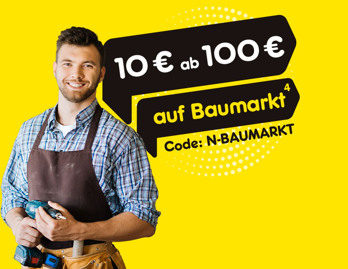 10 € Rabatt auf die Kategorie Baumarkt ab 100 € Mindestbestellwert Gutscheincode: N-BAUMARKT