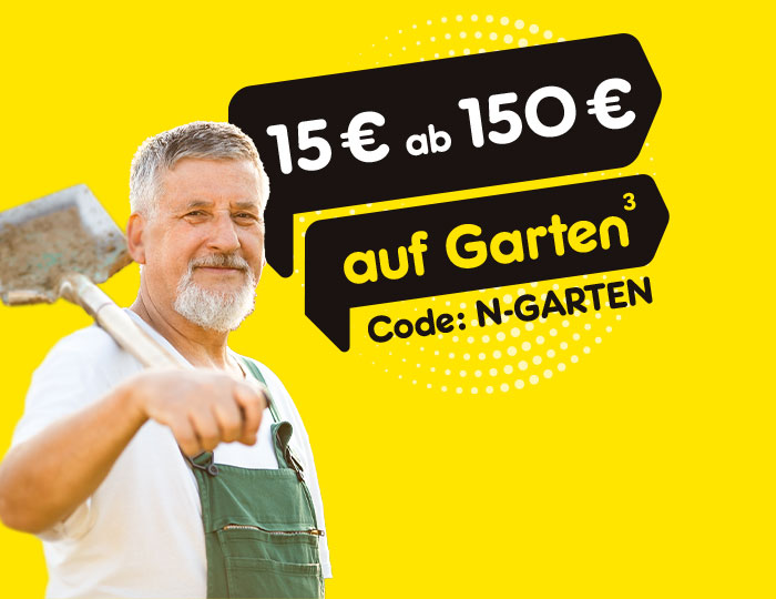 15 € Rabatt auf die Kategorie Garten ab 150 € Mindestbestellwert Gutscheincode: N-GARTEN