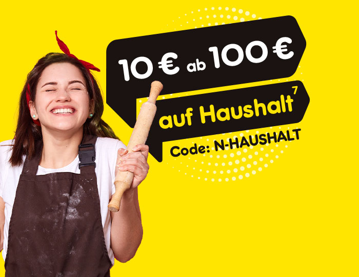 10 € Rabatt auf die Kategorie Haushalt ab 100 € Mindestbestellwert Gutscheincode: N-HAUSHALT