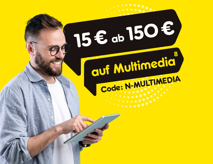 15 € Rabatt auf die Kategorie Multimedia ab 150 € Mindestbestellwert Gutscheincode: N-MULTIMEDIA
