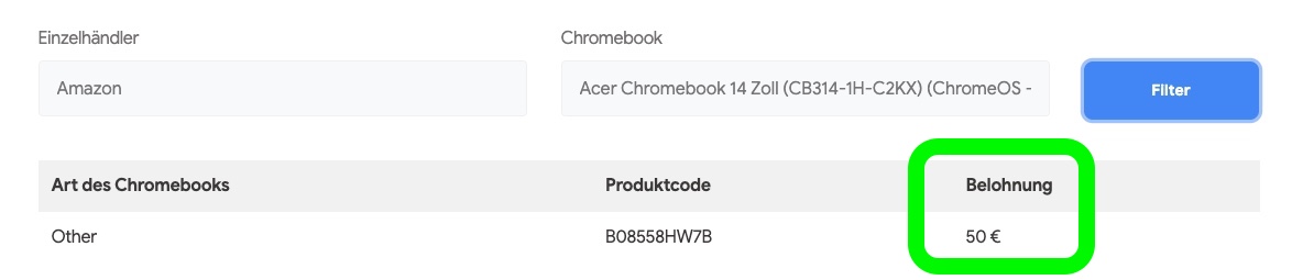 Acer Chromebook 314 (CB314-1H-C2KX) für 194€ + 50€ Cashback 5 deal 2022 08 08 um 07.18.22