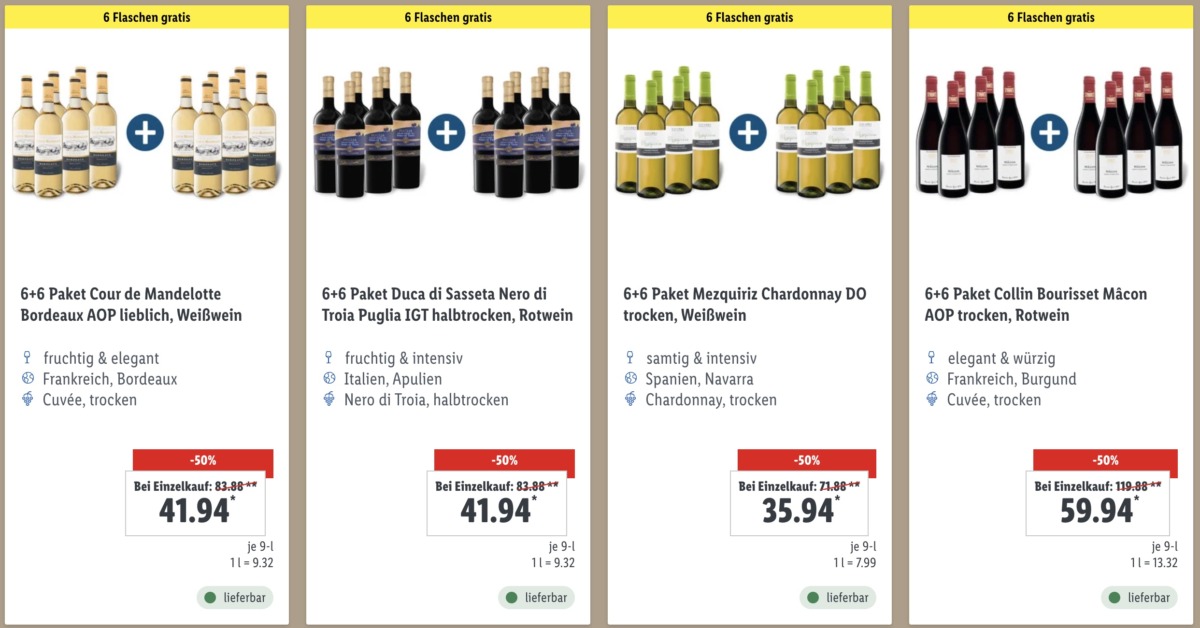Lidl Weinaktion: Bis zu 6 Flaschen Wein gratis dazu beim Kauf von 6 Flaschen! 5 deal 2022 08 24 um 14.11.50