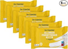 Allzweck Feuchttücher Zitrone, 80 Feuchttücher x 6er Pack