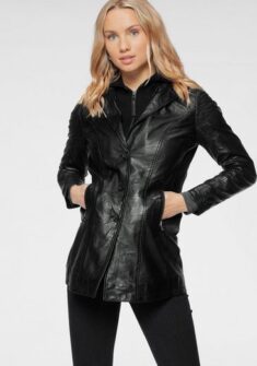 Otto Deal des Tages- Gipsy Lederjacke CLEEO stylischer hochwertiger Longblazer im Two-in-One-Look