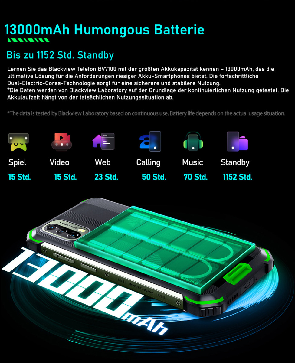 Blackview BV7100 Outdoor Smartphone 6GB+128GB 13000mAh 4G Andriod 12 19 abd9463b704b6a1d