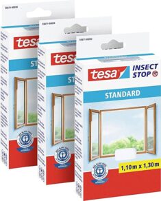 tesa Insektenstopp STANDARD Fliegengitter für Fenster im 3er Pack