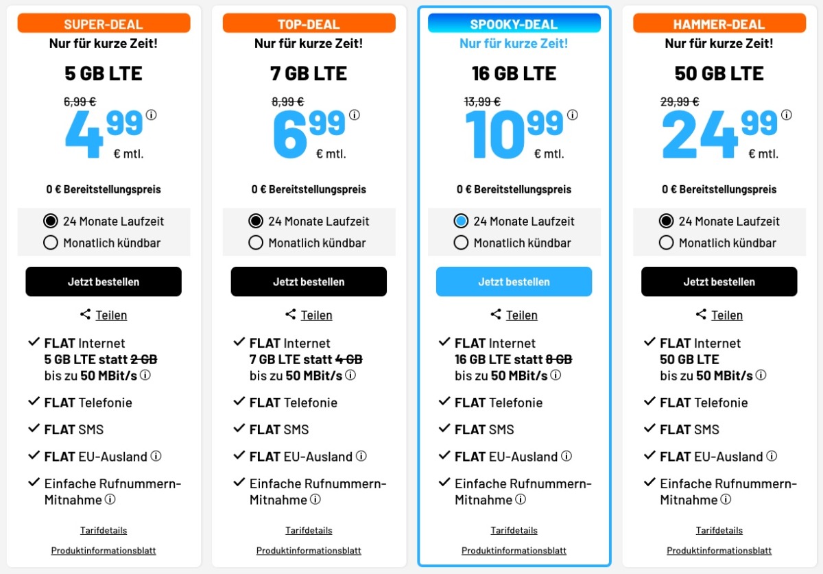 Spooky Deal: 16 GB LTE +Telefon Flat + SMS Flat für 10,99€ im Monat! 5 deal 2022 10 26 um 06.41.49