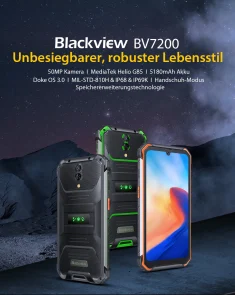 Blackview BV7200 4G Outdoor Smartphone 6GB+128GB Andriod 12 5180mAh 8MP+50MP