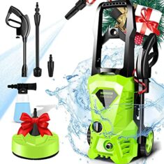 COOCHEER Hochdruckreiniger, 1650w, Max.Druck-160 bar, Max. Fördermenge- 420 l:h, 3X Düsen + Terrassenreiniger