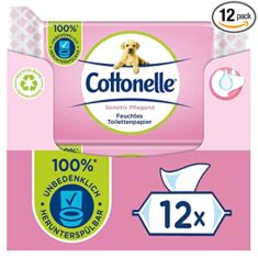 Cottonelle Feuchtes Toilettenpapier Sensitive Pflegend, 12 x 42 Feuchttücher