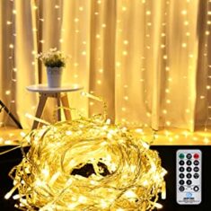 Solpex Lichterkette Lichtervorhang 300 LED Warmweiß 3m x 3m 8 Modi