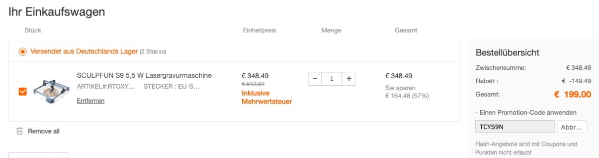 SCULPFUN S9 5,5 W Lasergravurmaschine 5 deal 2022 11 15 um 16.14.33