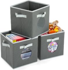 GARPROVM Faltbare Aufbewahrungsboxen aus Stoff (3er Set) 27x27x28cm