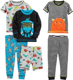 Simple Joys by Carter’s Baby und Jungen 6-teiliges Schlafanzug-Set, eng anliegend