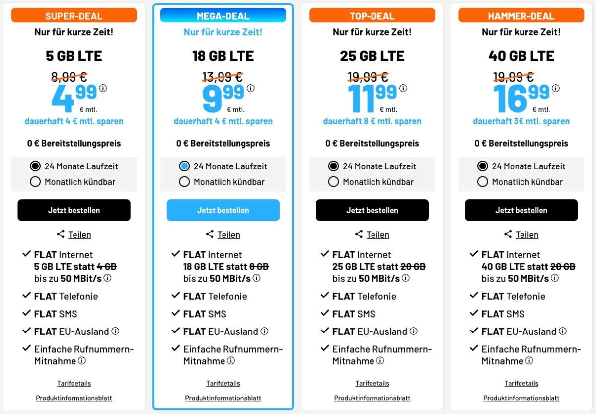 Günstige LTE Tarife