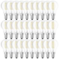 30 x Osram LED Filament Lampen E14, 470lm, warmweiß, 2700K