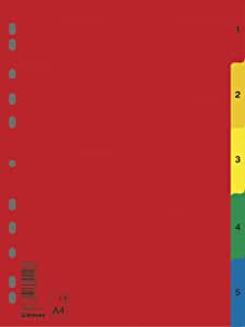 DONAU 7708095PL-99 1-5 Kunststoff-Register Öko PP DIN-A4 230x297mm 5-teilig