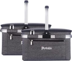 2x Faltbar Einkaufskorb mit Kühlfunktion