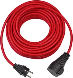 Brennenstuhl Baustellen-Verlängerungskabel (10m Kabel, für den Einsatz im Außenbereich IP44) rot