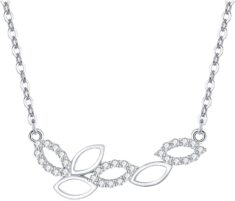 Damen Blatt Halskette 925 Sterling Silber
