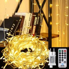 Solpex Lichtervorhang 5m 216 LEDs Warmweiß