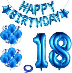 18. Geburtstag Geburtstagsdeko Blau