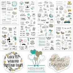 266 Sticker fürs Hochzeit Gästebuch