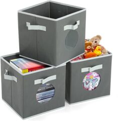 GARPROVM Faltbare Aufbewahrungsbox aus Stoff 3er-Set, 27x27x28cm
