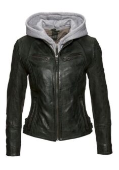 Otto Deal des Tages- Gipsy Lederjacke NOLA Two-in-One Style mit abnehmbarer Jersey-Kapuze