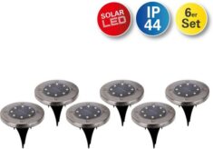 Otto Deal des Tages : näve LED Gartenleuchte Kian, LED fest integriert, Warmweiß, LED Solar-Boden-Erdspieß, 6er Set
