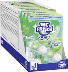 WC FRISCH Kraft Aktiv Pro Nature Minze und Eukalyptus, WC-Reiniger und Duftspüler (10er Pack)