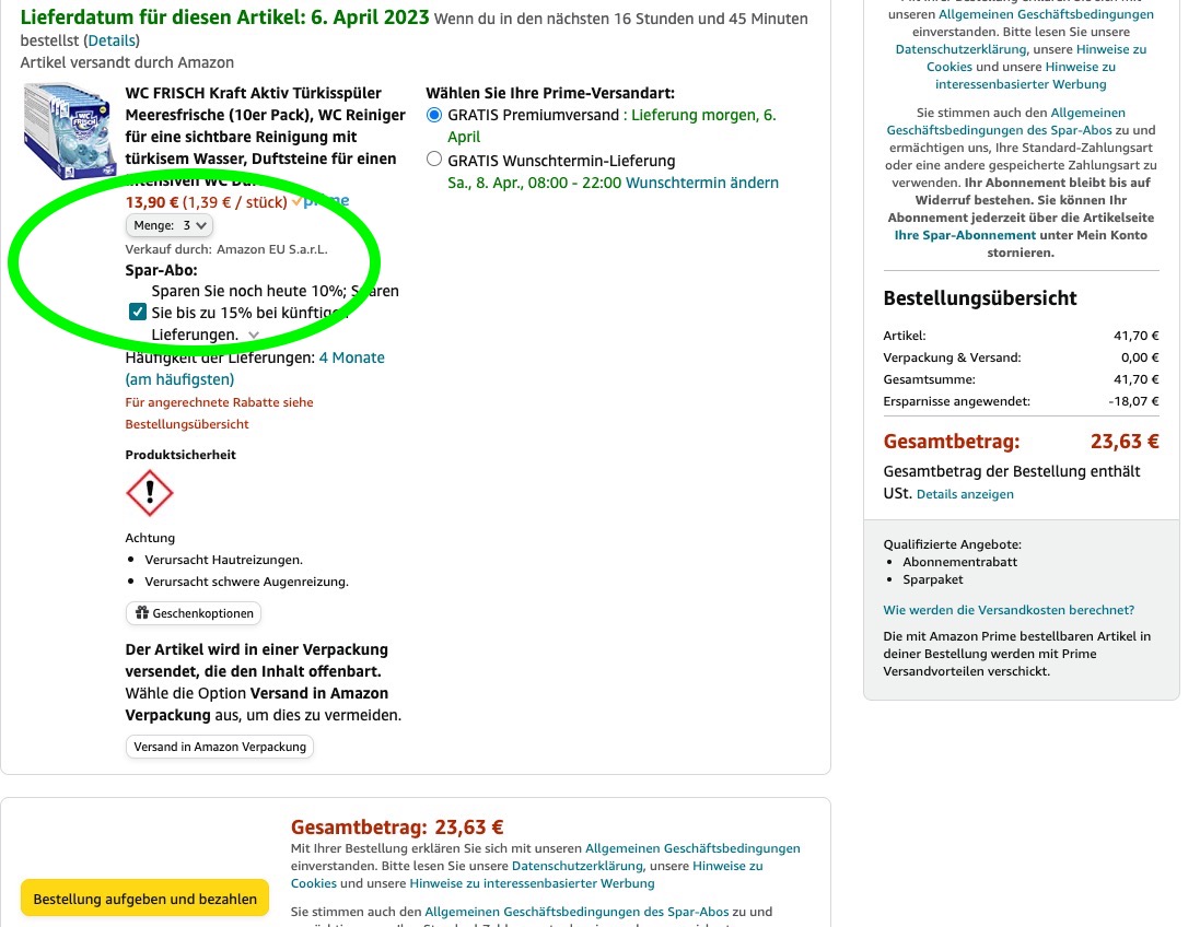 30x WC FRISCH Kraft Aktiv Türkisspüler Meeresfrische (3x 10er Pack) 5 deal 2023 04 05 um 07.14.57