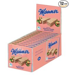 Manner Neapolitaner vegane Waffeln mit Haselnusscreme im 12er Pack (12 x 75 g)