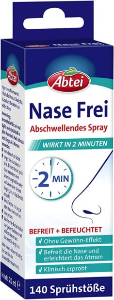 Abtei Nase Frei abschwellendes Nasenspray, ohne Gewöhn-Effekt, befreit die Nase in 2 Minuten