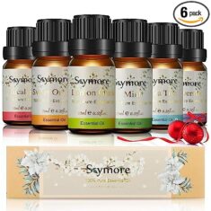 Ätherische Öle im 6×10ml Geschenkset (Lavendel, Orange, Minze, Eukalyptus, Teebaum, Zitrone)