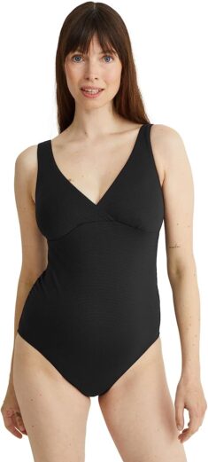 C&A Damen Badeanzug Schwarz Stretch
