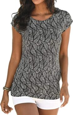 T-Shirt mit Feder Druck
