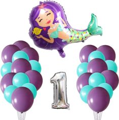 Meerjungfrau Geburtstag für Alter 1, 4, 8 oder 9 Jahre ab 3,99€