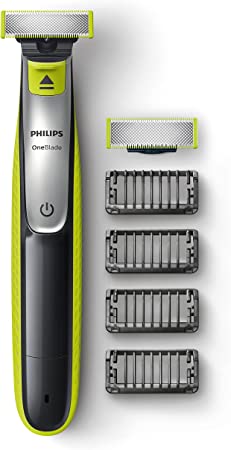 Philips OneBlade mit einzigartiger OneBlade-Technologie inkl. 2 Klingen und 4 Trimm-Aufsätzen (Modell QP2530:30)