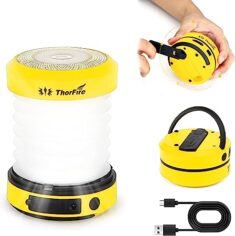 ThorFire faltbare Campinglampe mit Notstromfunktion durch Handkurbel