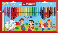 Filzstift mit Kappenring – STABILO Cappi – 24er Pack – mit 24 verschiedenen Farben