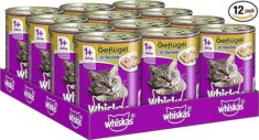 Whiskas Katzenfutter Nassfutter Adult 1+ mit Geflügel in Terrine, 12 Dosen (12 x 400g)